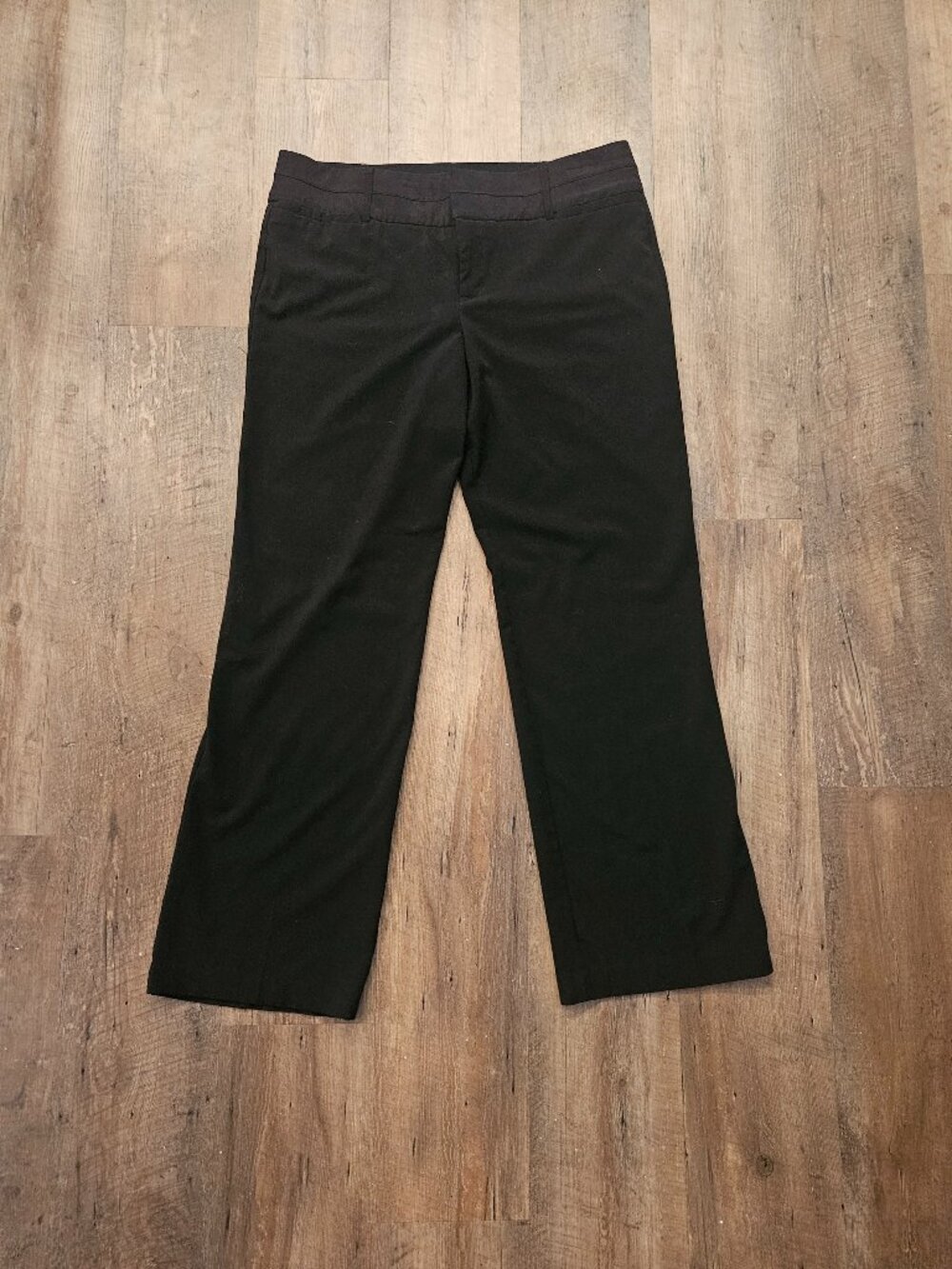 AB Studio Black Dress Pants Women's Size 16 Straight Leg Stretch Career Slacks